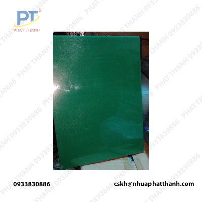 Thớt nhựa pp, thớt nhựa thực phẩm màu xanh lá ( 2 mặt) dày 4 cm khổ trung – PTTGD2