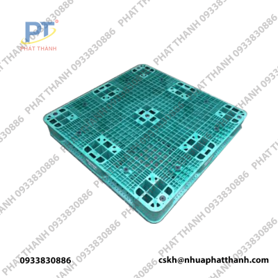 Pallet nhựa LK 2 mặt ( KT: 1100x1100x150mm ) màu xanh lá