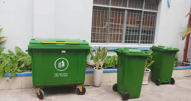 Thùng rác nhựa 240 lít sử dụng trong khu dân cư