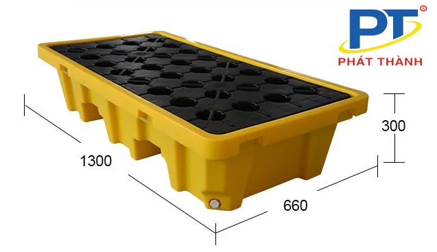 Ảnh 3: Pallet nhựa chống tràn dầu Kích thước 1300*660*300