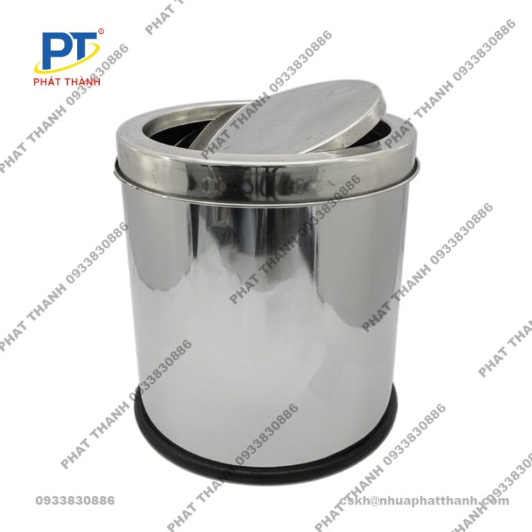 Thùng rác nhựa 240l nắp hở HDPE có bánh xe - màu xanh lá