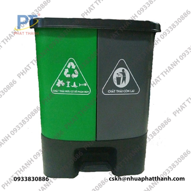 Thùng rác 2 ngăn phân loại rác của Nhựa Phát Thành