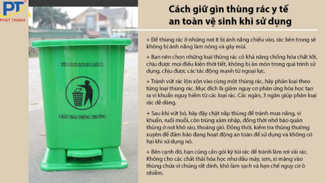 Cách giữ gìn thùng rác y tế 15 lít