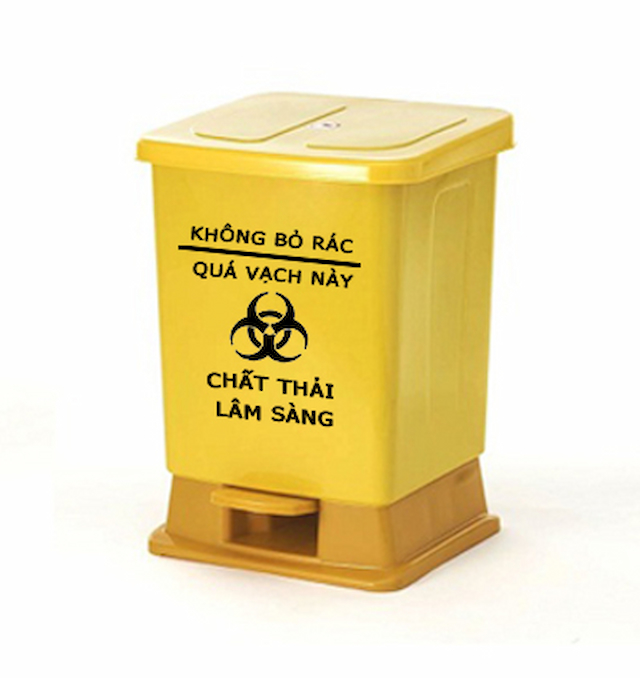 Thùng rác đạp chân 45L màu vàng sang trọng