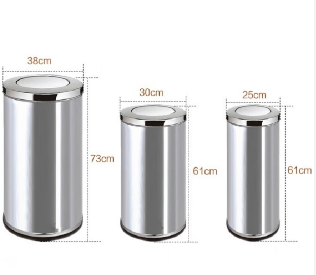 Kích thước thùng rác inox nắp lật