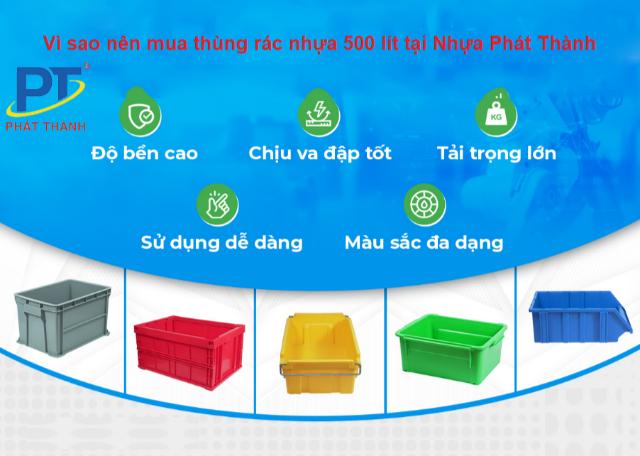 Vì sao nên mua thùng rác nhựa 500 lít tại Nhựa Phát Thành