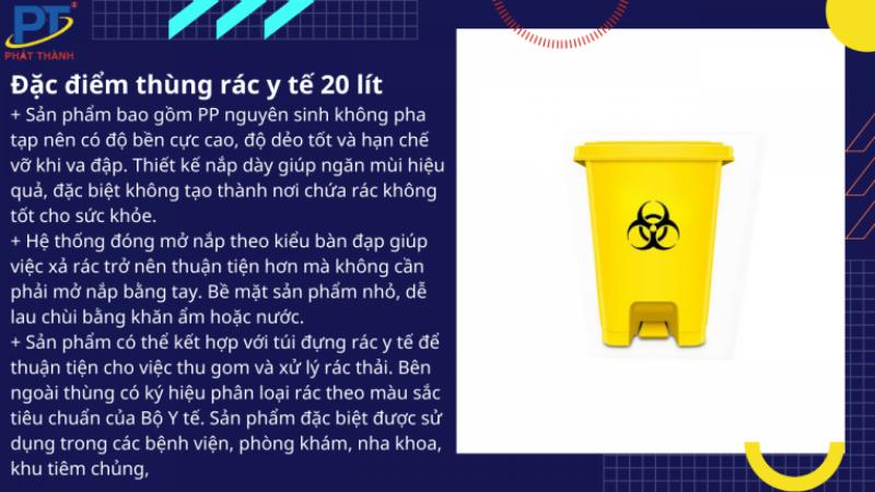 Đặc điểm của thùng rác y tế 20 lít