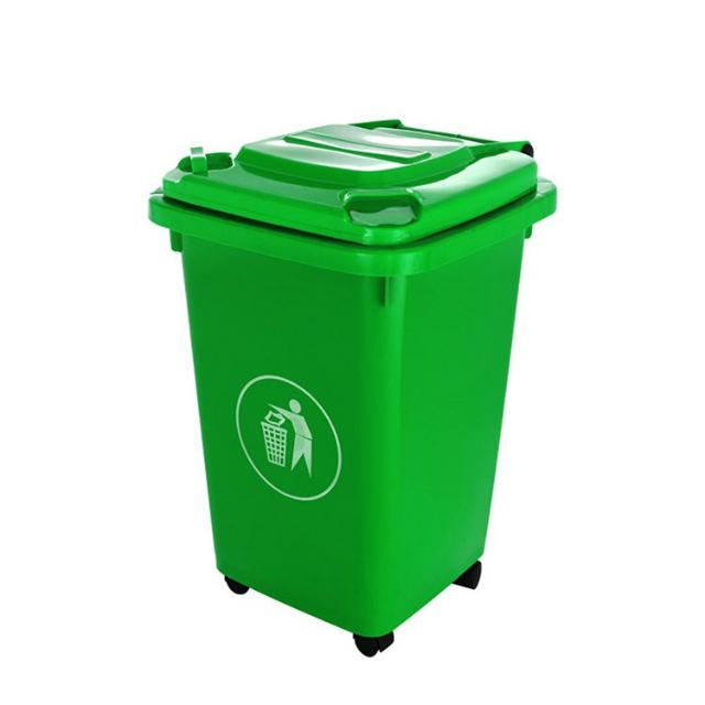 Thùng rác 60l nhựa HDPE màu xanh