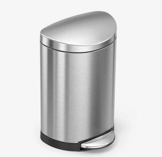 Mẫu thùng rác inox hình bán nguyệt