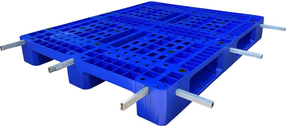 Pallet nhựa tải nặng mới 1200x1000x150mm 3 chân 6 lõi sắt