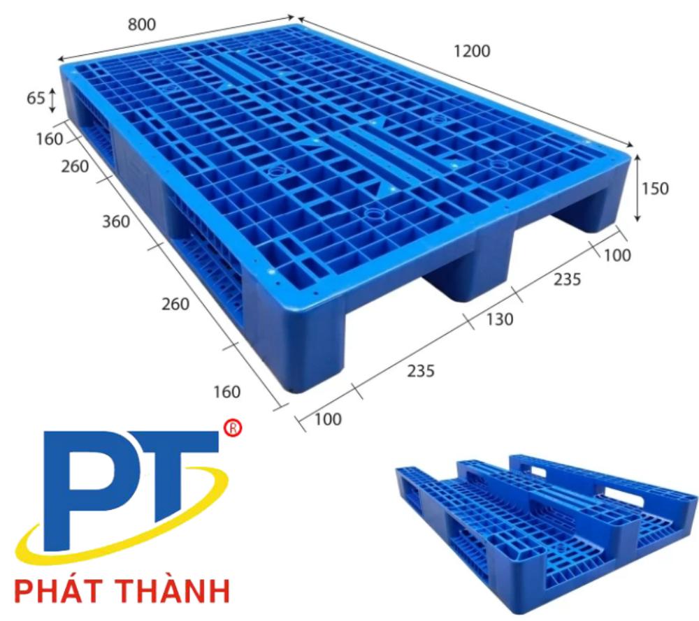 Pallet nhựa 3 chân 1200mmx800mmx150mm