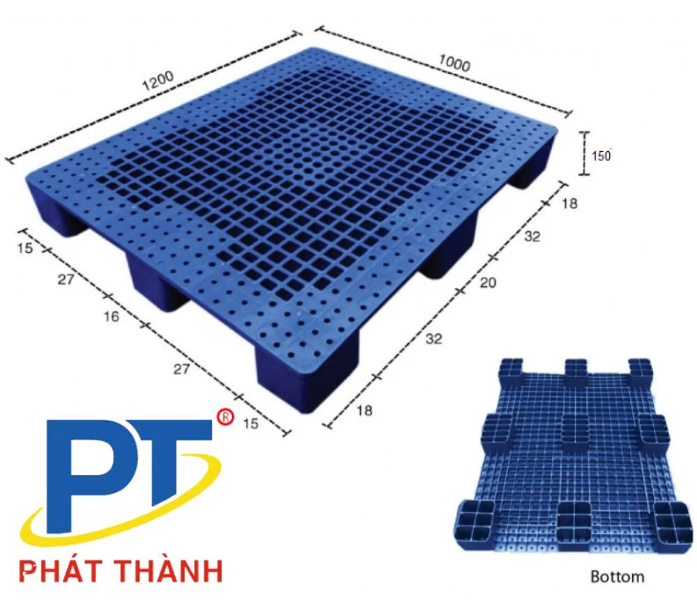 Pallet nhựa mới 1200mmx100mmx150mm 3 chân