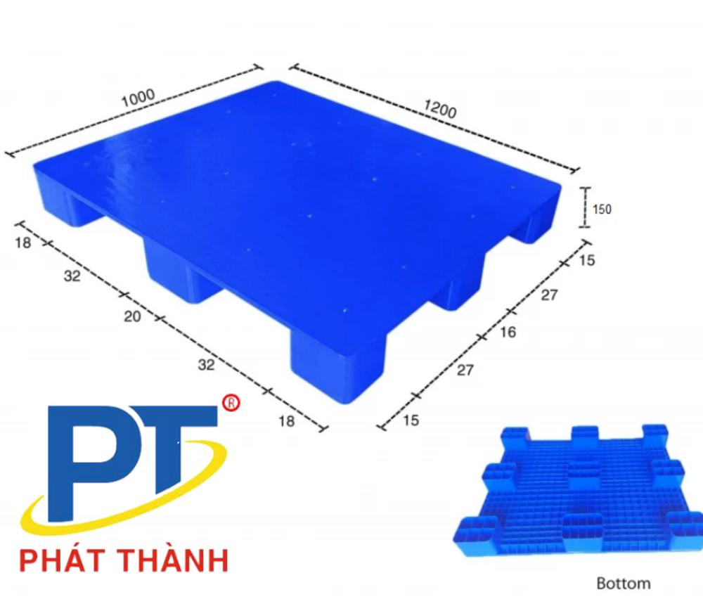 Pallet nhựa mới 1200x1000x150mm mặt bít