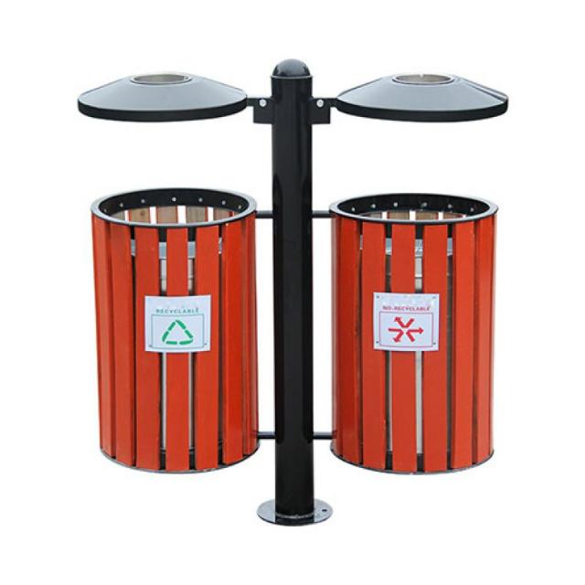 Thùng đựng rác gỗ treo đôi