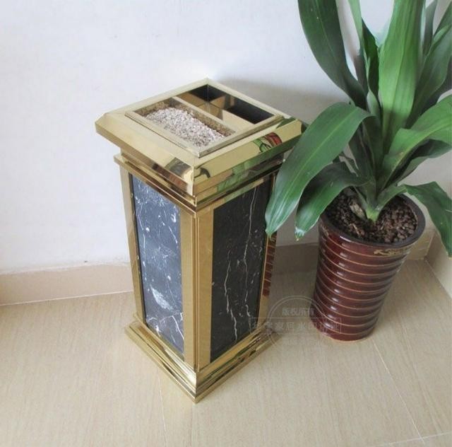 Thùng rác đá hoa cương có gạt tàn